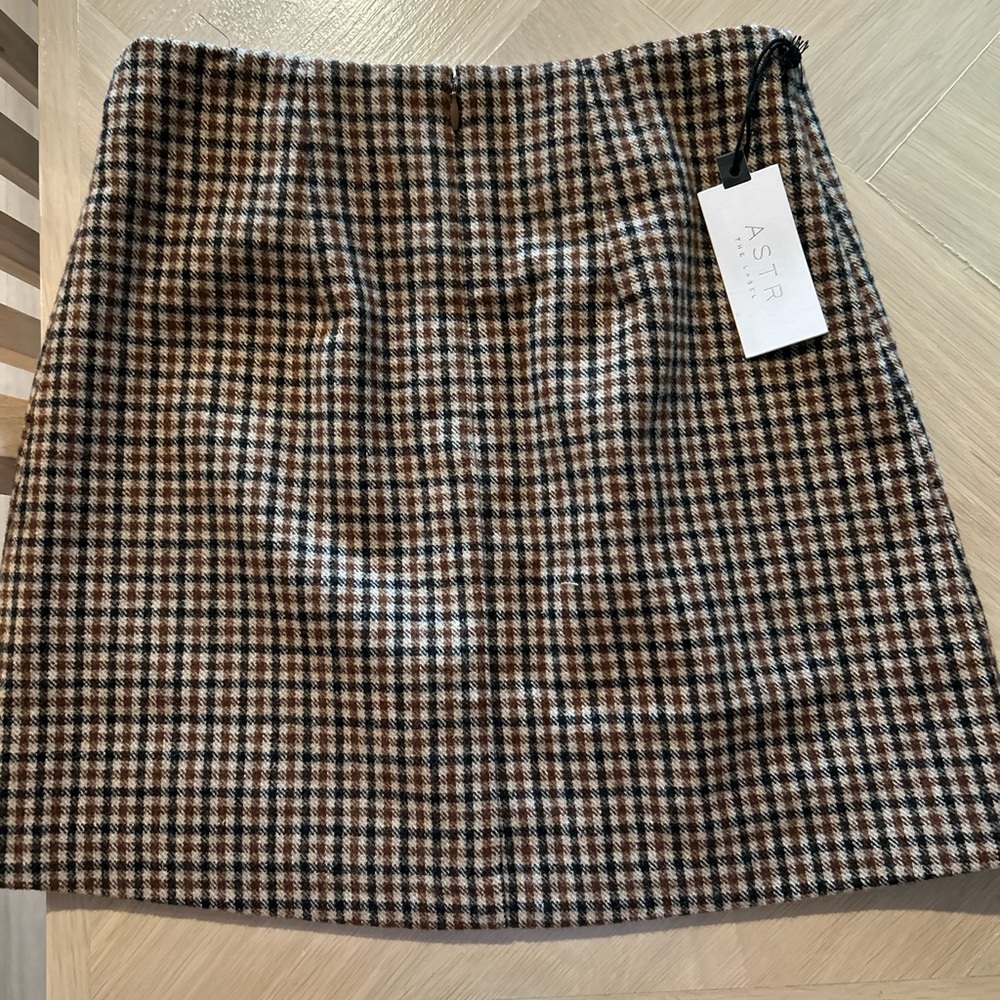 ASTR Mini Skirt - Brown and Black Plaid